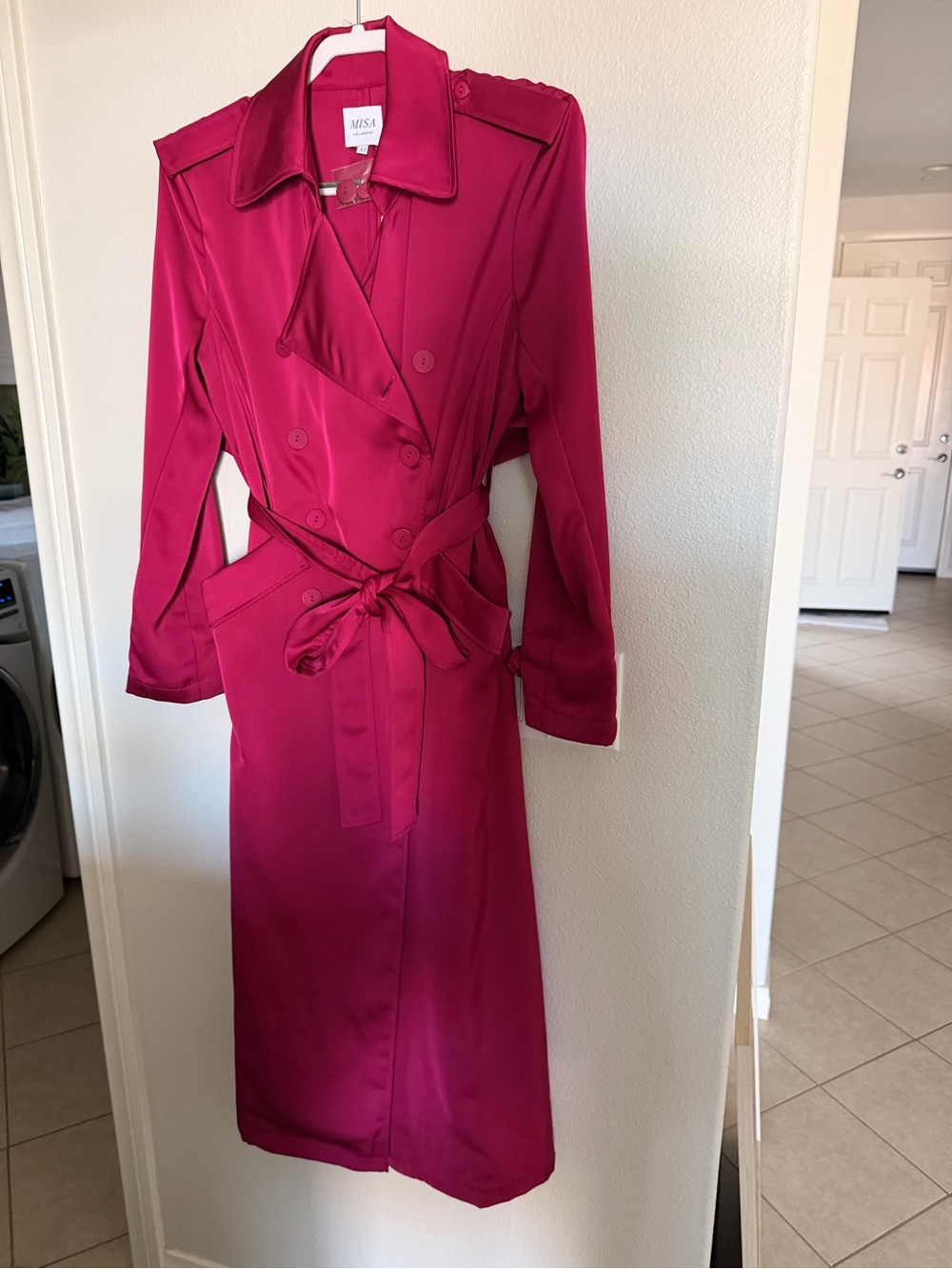 Misa Los Angeles Hot Pink Trench Coat